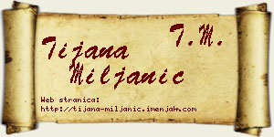 Tijana Miljanić vizit kartica